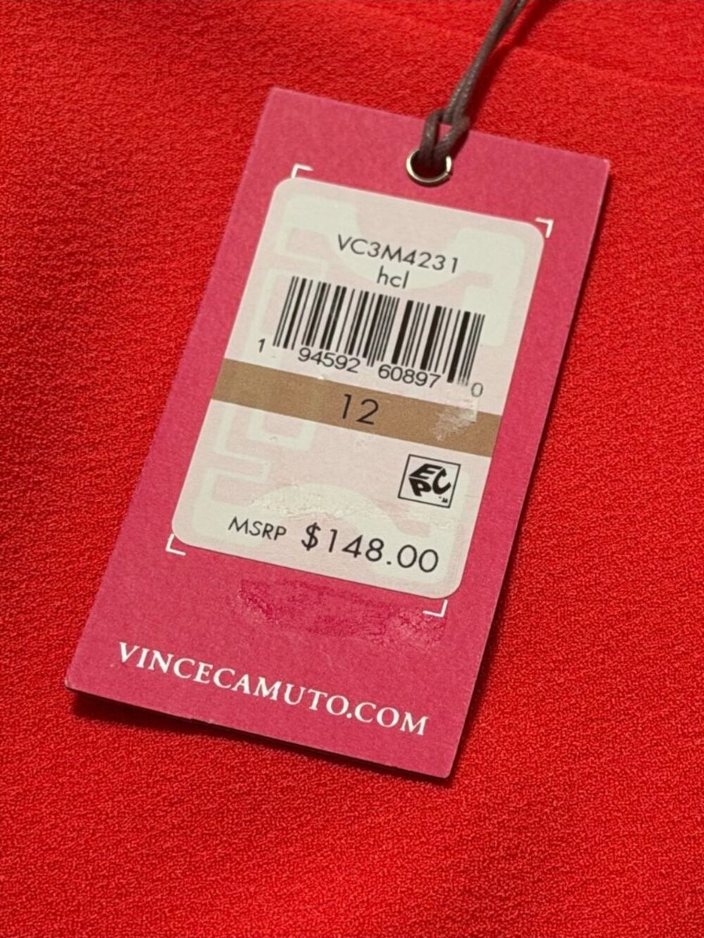 Vince Camuto Coral Eyelet Sleeve Crepe Shift Dress Size 12 NWT - Picture 8 of 9